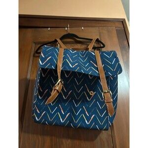 ModCloth squareish backpack, chevron pattern with padded interior sleeve